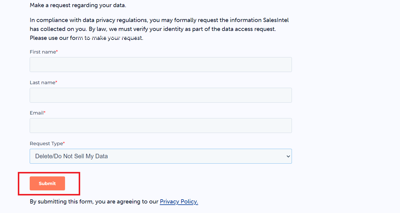 SalesIntel Opt Out Form