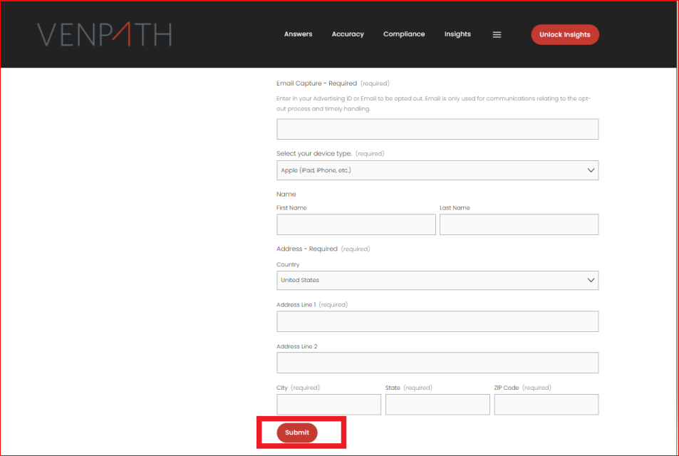 Submit Venpath Opt Out Form