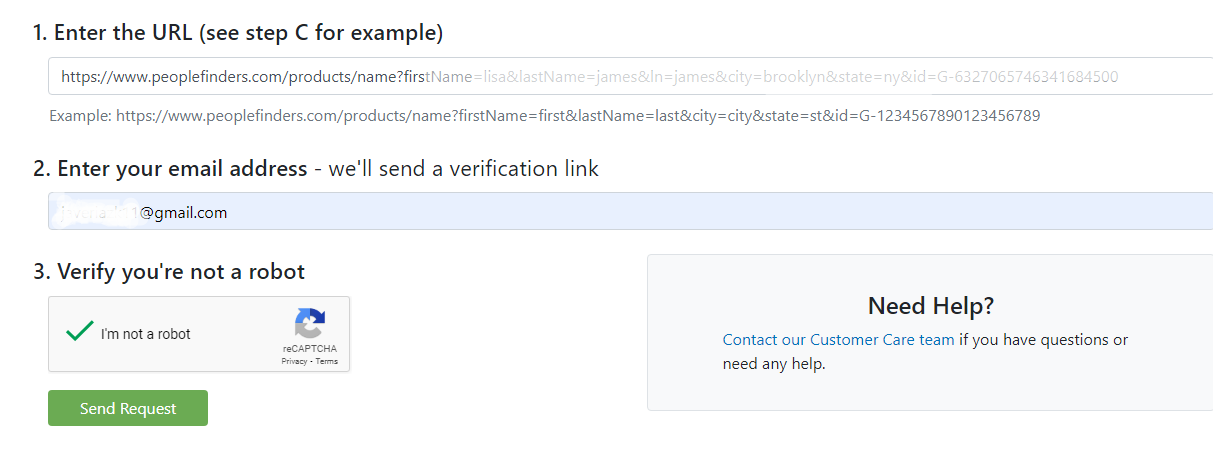 Peoplefinders Opt Out Forms