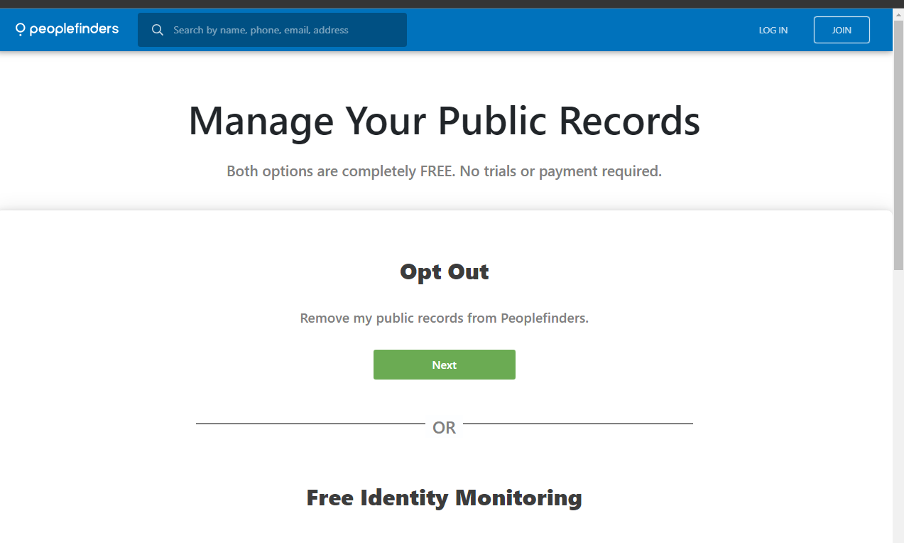 Start Opting Out from Peoplefinders