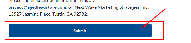 click submit on aged lead store opt out form