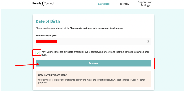 Enter your date of birth