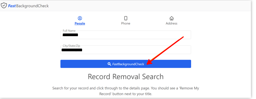 Look yourself up on fastbackgroundcheck