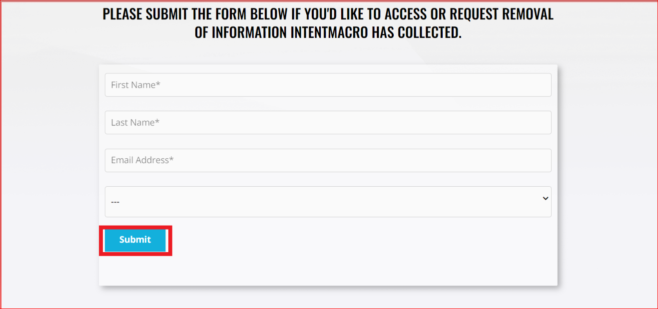 Submit Intent Macro Opt Out Form 