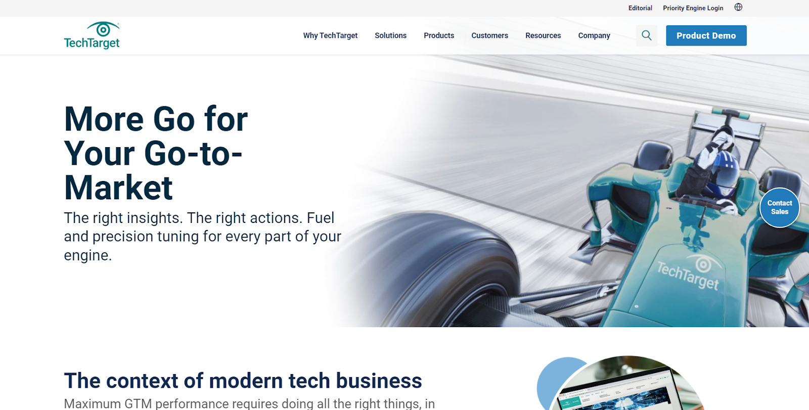 Screenshot of TechTarget homepage