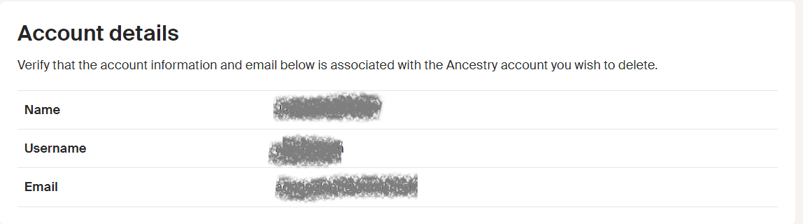 ancestry account details