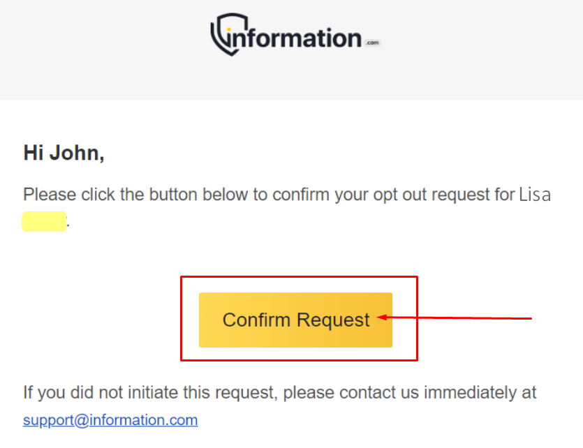 confirm opt out request from information.com