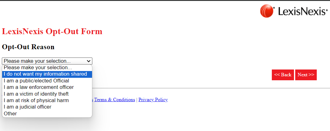 lexisnexis opt out reasons