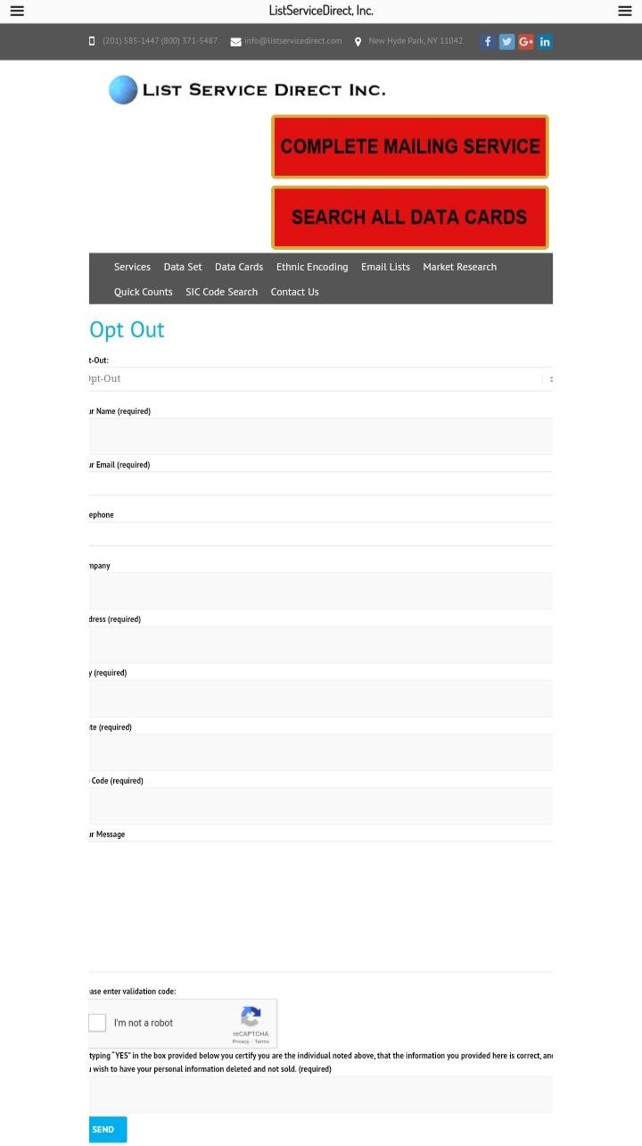 list direct opt out form 