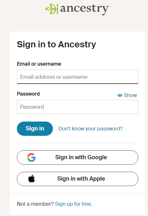 login to ancestry