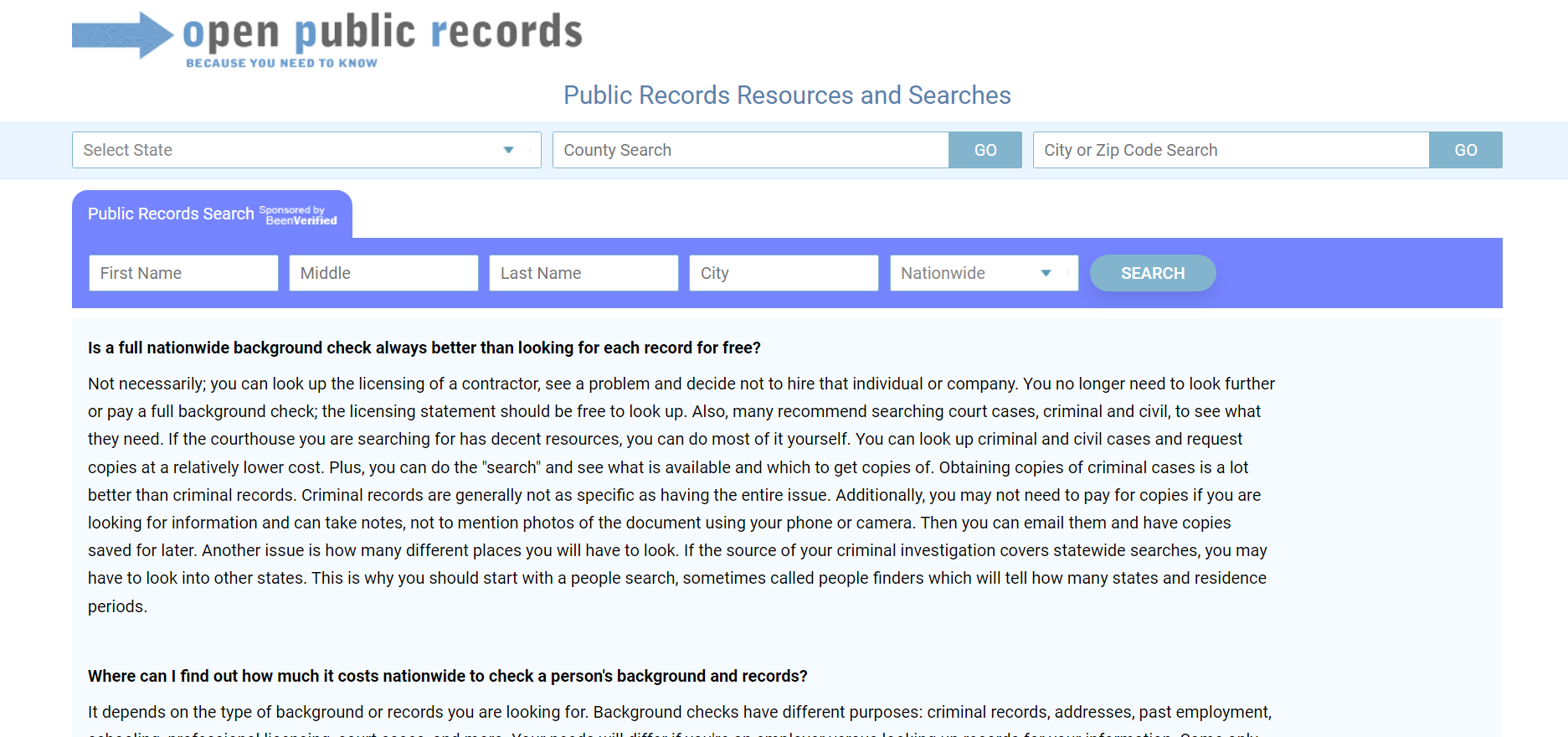 Open Public Records Homepage