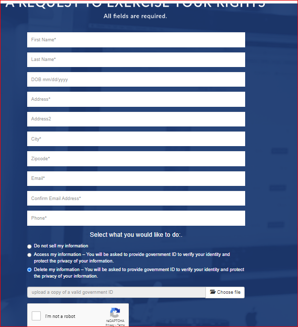 Site Impact opt out form