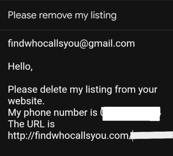 email from findwhocallsyou