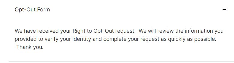 enformion opt out completed