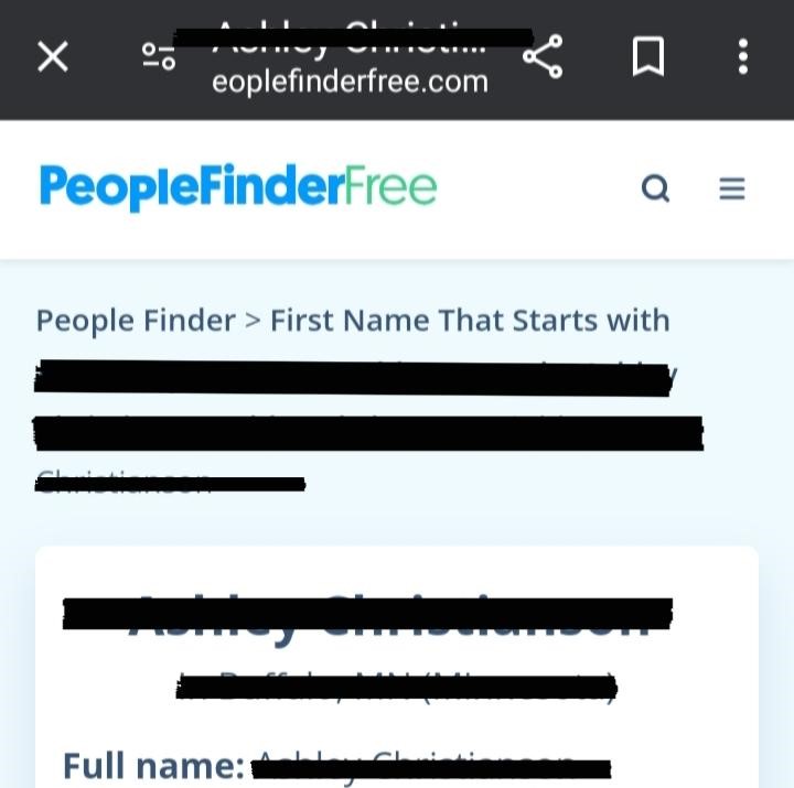 found informations on peoplefinderfree