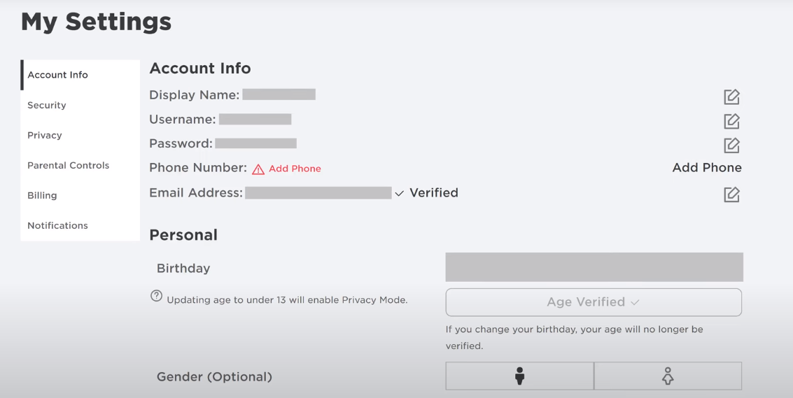phone number removed from roblox