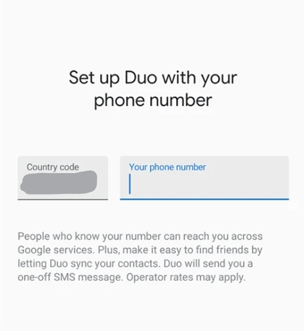 enter your phone number duo