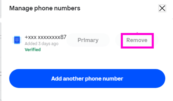 remove phone number coinbase account