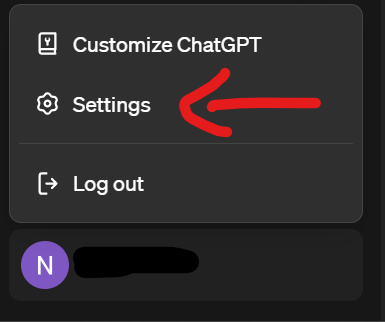 navigate to chatgpt account settings