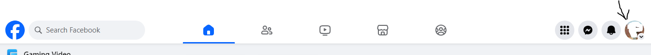 Navigate to facebook profile menu 