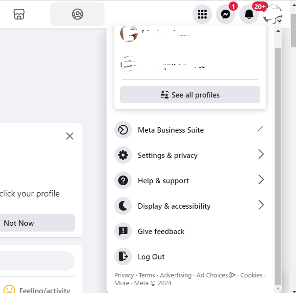 navigate to facebook profile