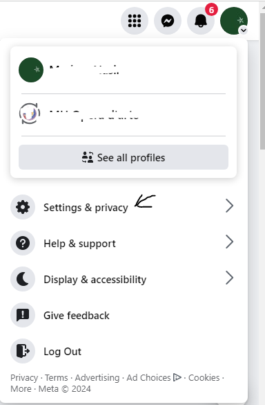 Navigate to facebook settings