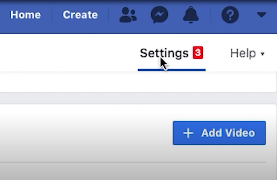 Go to account settings on facebook