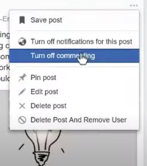 turn off commenting 