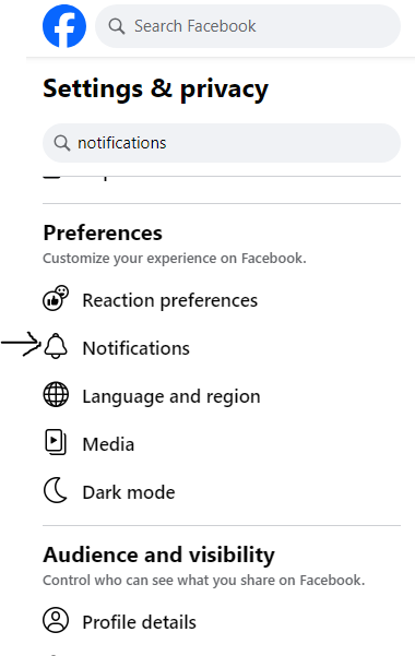 Navigate to notification area