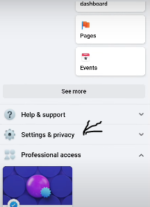 navigate to facebook settings