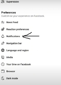 Navigate to facebook settings option