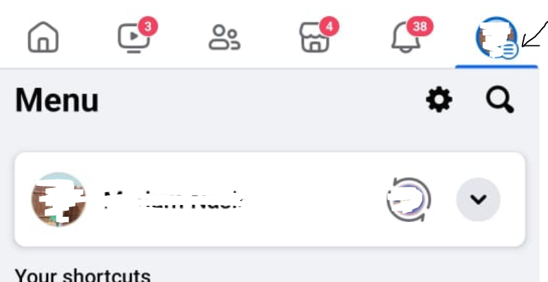 Navigate to facebook profile icon