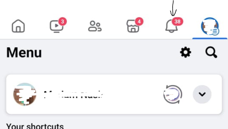 Go to notification section of facebook