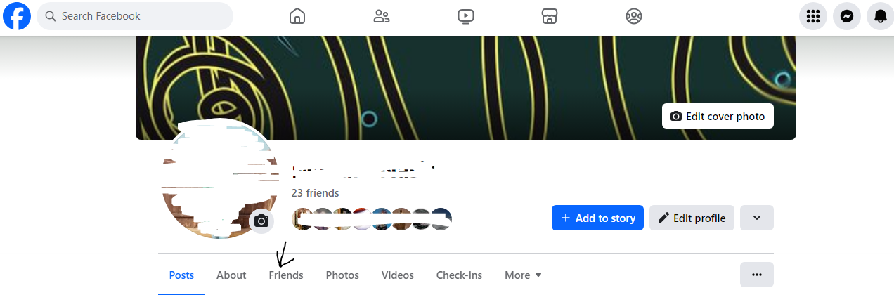 Navigate to friend section on facebook