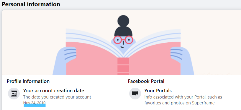 personal information section on facebook