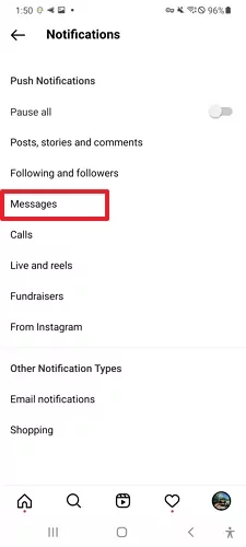 Turning off message request on Instagram.