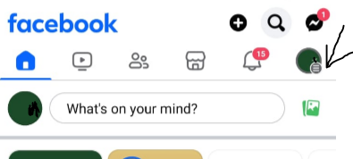 Navigate to facebook profile menu section on facebook app