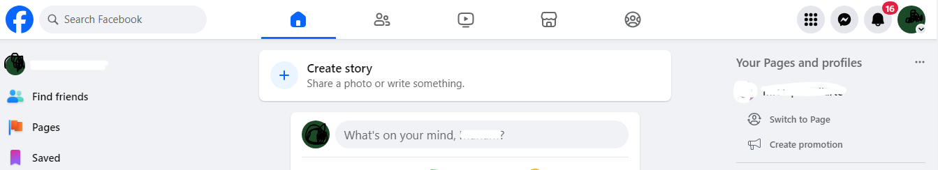 Navigate to facebook profile on desktop