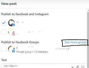 See more groups to share facebook post