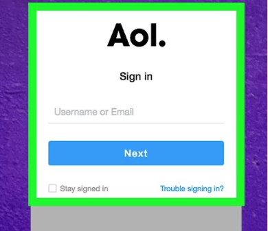 aol login form