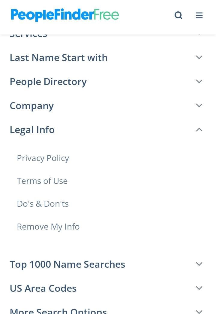 navigate to people finder free remove my info page