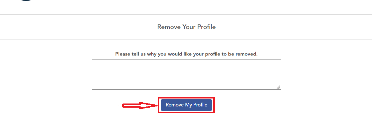RocketReach Opt Out press button remove profile