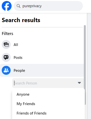 search for people dropdown