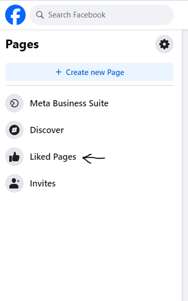 On the next screen, select Liked pages.