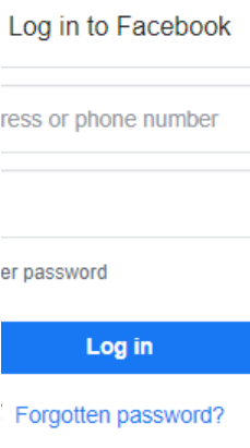 Click the "Forgot your password" link on the Facebook login page.