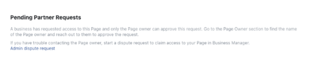 Facebook pending partner request.