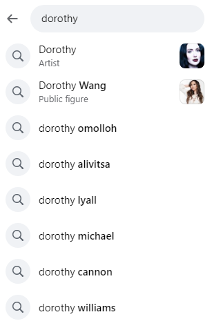 After typing the person's name, press "Enter" to search for them
