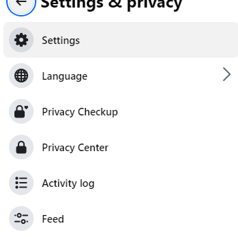 Settings on facebook