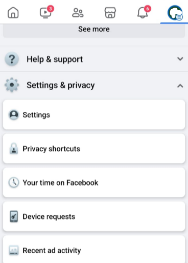Click on Settings again