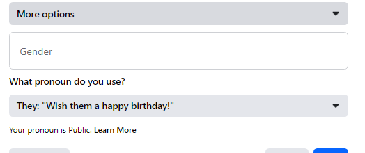 If you select "More Options," a white box will appear
